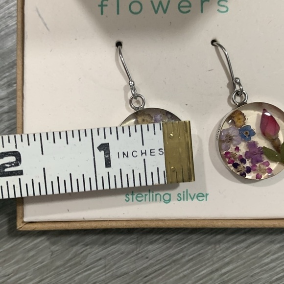 GIANI BERNINI Everlasting Flowers Sterling Silver NIB Dried Flower Earrings - Picture 7 of 8